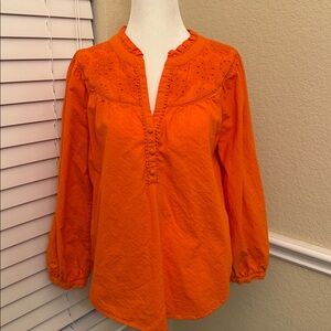 LOFT Orange Blouse Women's Small